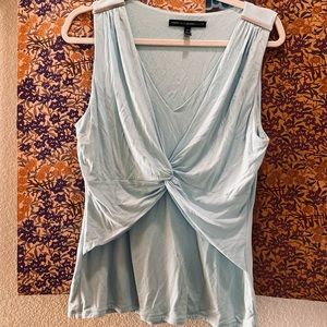 White House Black Market Light Blue Twist Front Tank Sz M